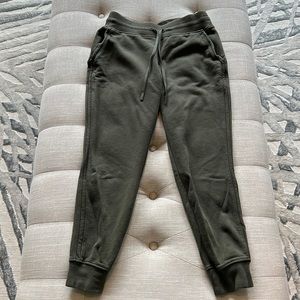Worn lululemon olive green joggers. Size 4